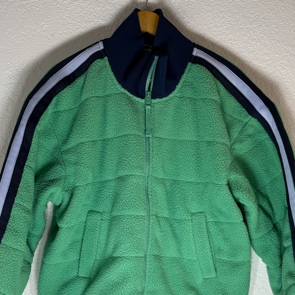NWT Free People Movement Fleecy Sherpa Scrunchy Pippa Jacket Green Combo Medium - Picture 2 of 9